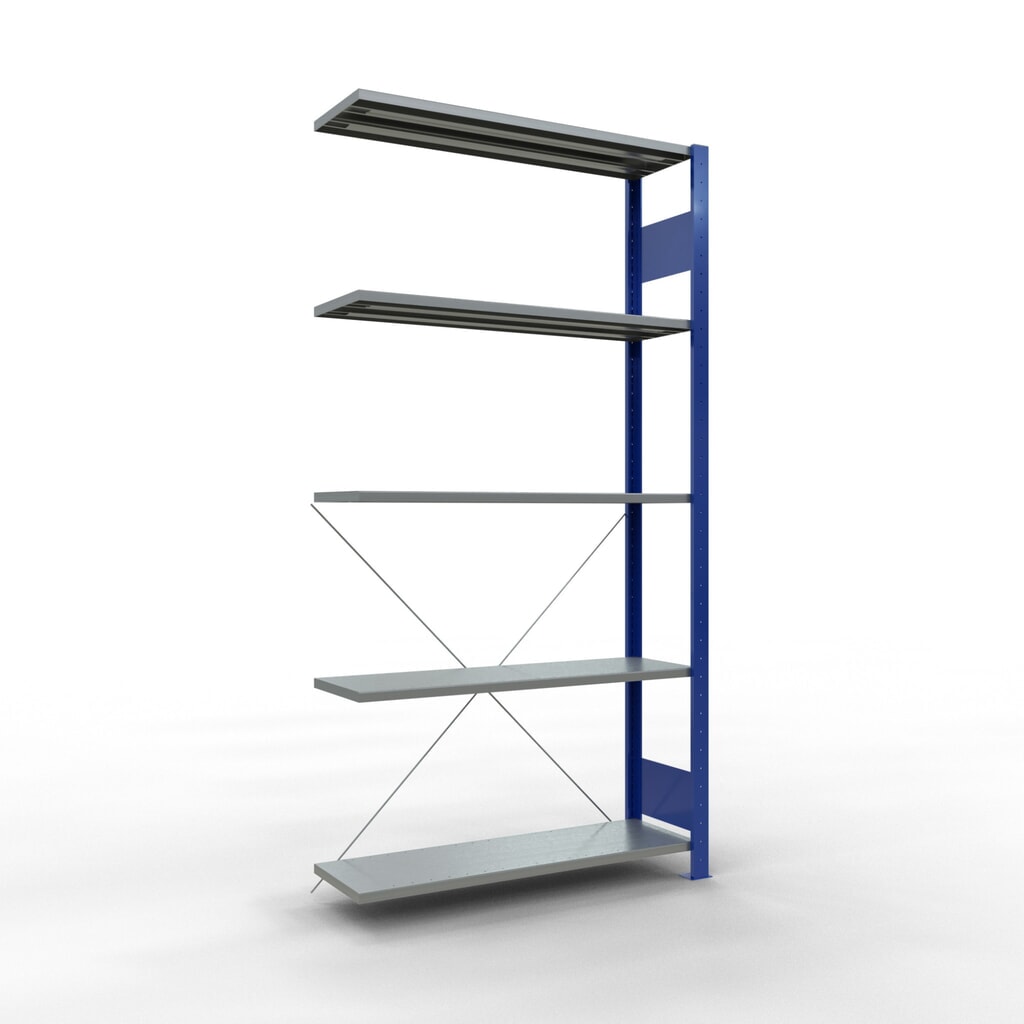 Policový regál SCHULTE zásuvný systém, prídavné pole, nosnosť regálu 150 kg, horca modrá/galvanizovaný, V x Š x H 2 000 x 1 000 x 300 mm Číslo obrázka výrobku 1: Policový regál SCHULTE zásuvný systém, prídavné pole, nosnosť regálu 150 kg, horca modrá/galvanizovaný, V x Š x H 2 000 x 1 000 x 300 mm