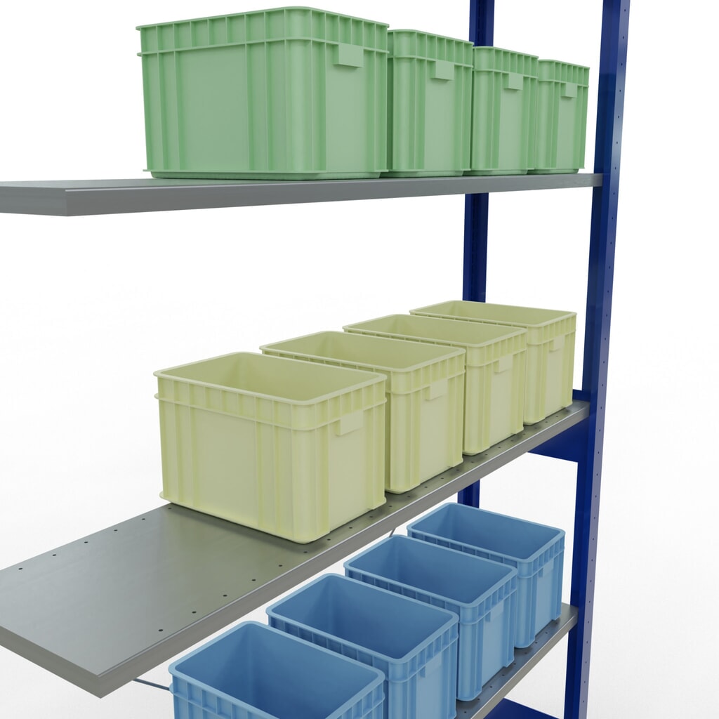 policový regál SCHULTE bezskrutkový systém prídavný diel zaťaženie 150 kg horca modrá/galvanizované V x Š x H 2 500 x 1 300 x 300 mm Číslo obrázka výrobku 4: policový regál SCHULTE bezskrutkový systém prídavný diel zaťaženie 150 kg horca modrá/galvanizované V x Š x H 2 500 x 1 300 x 300 mm
