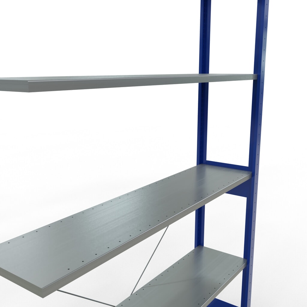 policový regál SCHULTE bezskrutkový systém prídavný diel zaťaženie 150 kg horca modrá/galvanizované V x Š x H 2 500 x 1 300 x 300 mm Číslo obrázka výrobku 5: policový regál SCHULTE bezskrutkový systém prídavný diel zaťaženie 150 kg horca modrá/galvanizované V x Š x H 2 500 x 1 300 x 300 mm