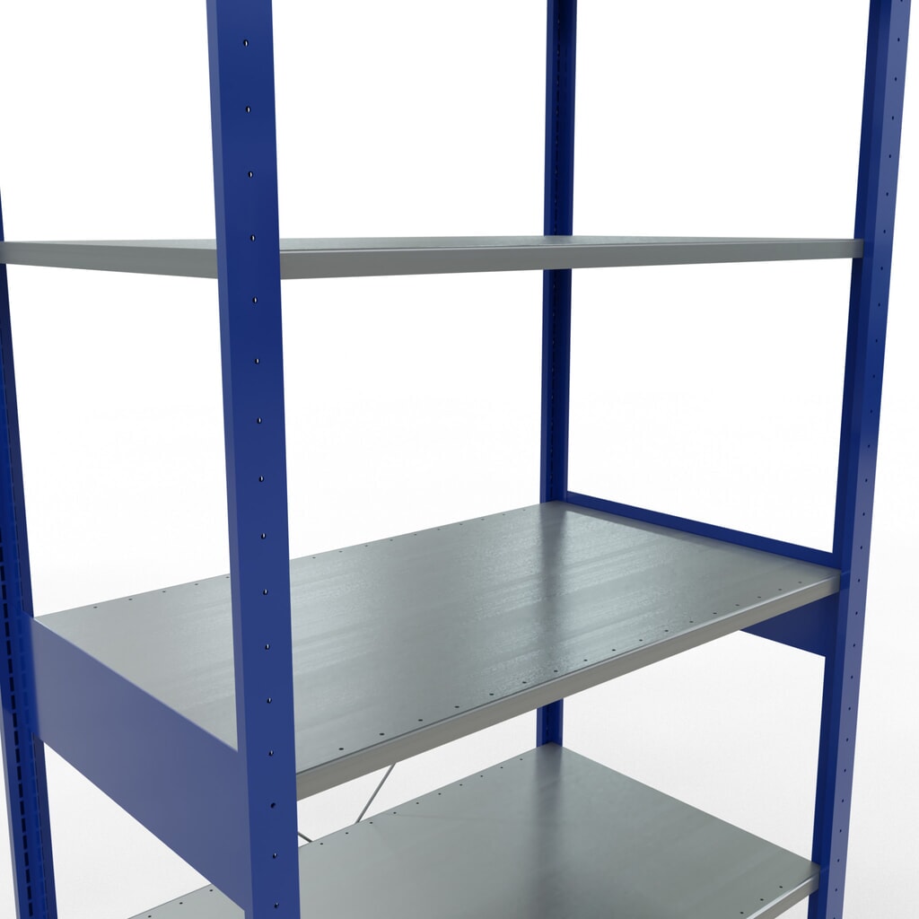 Policový regál SCHULTE v enciánovo modrej/pozinkovaný, zaťaženie police 150 kg, v × š × h 2 500 × 1 060 × 636 mm Číslo obrázka výrobku 2: Policový regál SCHULTE v enciánovo modrej/pozinkovaný, zaťaženie police 150 kg, v × š × h 2 500 × 1 060 × 636 mm