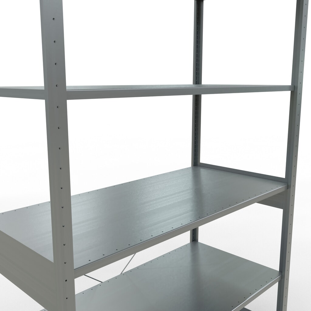 Číslo obrázka výrobku 5: Pozinkovaný policový regál SCHULTE, zaťaženie police 150 kg, v × š × h 2 500 × 1 360 × 636 mm