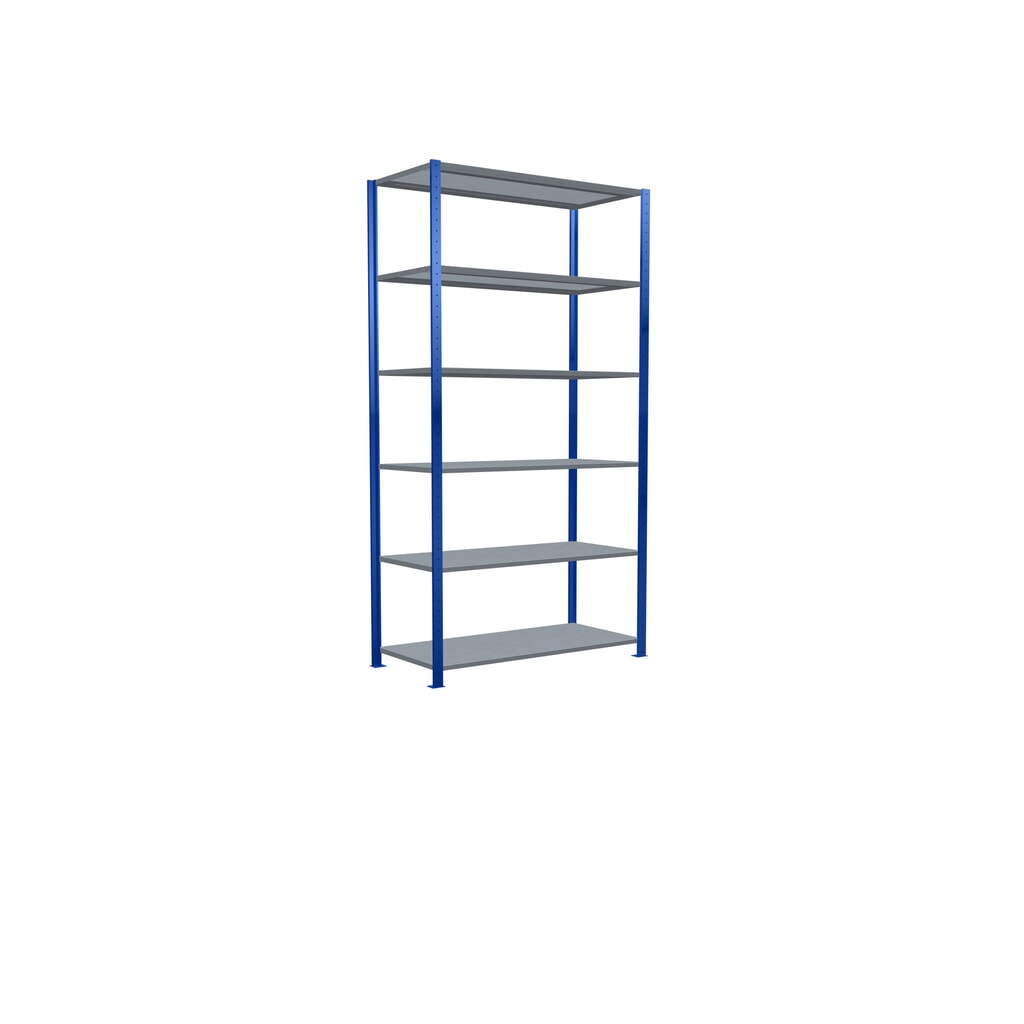 Policový regál SCHULTE v enciánovo modrej/pozinkovaný, zaťaženie police 150 kg, v × š × h 2 500 × 1 360 × 636 mm Číslo obrázka výrobku 2: Policový regál SCHULTE v enciánovo modrej/pozinkovaný, zaťaženie police 150 kg, v × š × h 2 500 × 1 360 × 636 mm