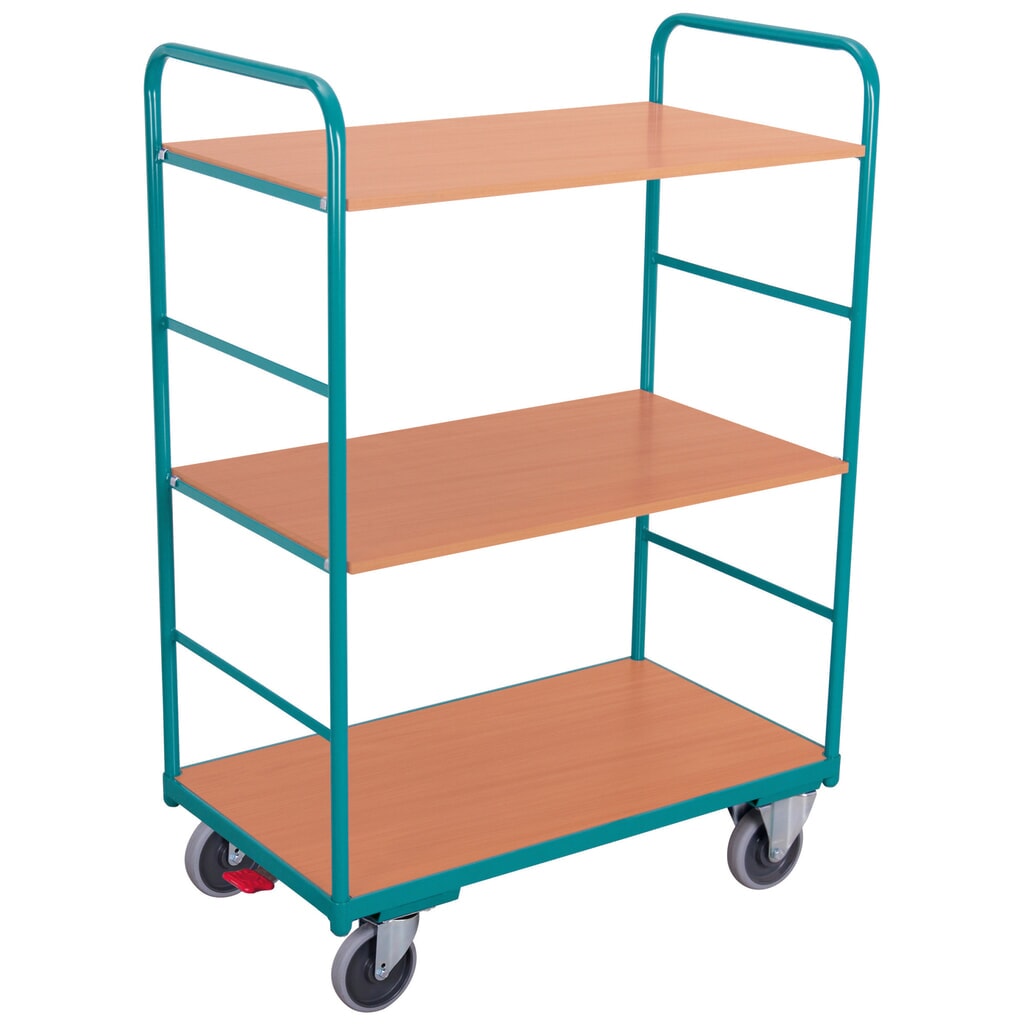 Obrázok výrobku: policový vozík Ameise®, nosnosť 250 kg, otvorený zo všetkých strán, 3 úrovne 1 000 x 600 mm