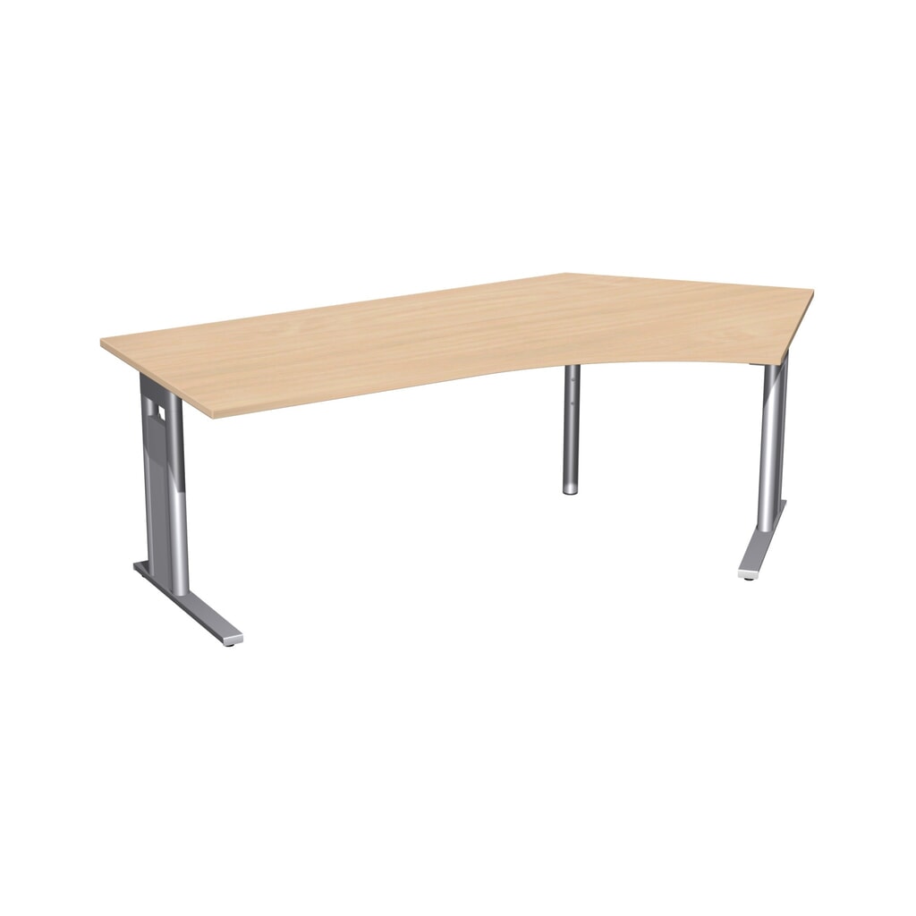 Kancelársky písací stôl Geramöbel Profi, voľná stolová doska 135° vpravo, podstavec s nohami v tvare C, š × h 2 166 × 1 130 mm, buk Obrázok výrobku: Kancelársky písací stôl Geramöbel Profi, voľná stolová doska 135° vpravo, podstavec s nohami v tvare C, š × h 2 166 × 1 130 mm, buk