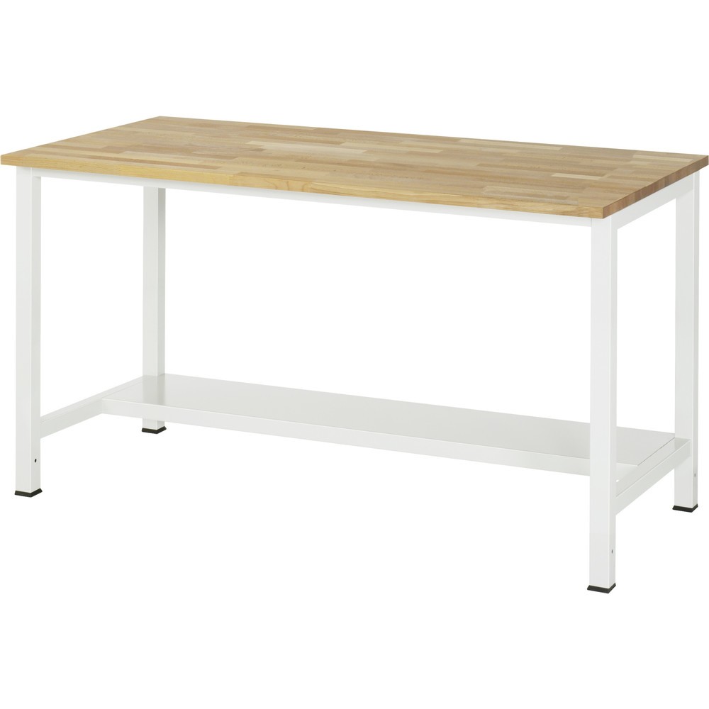 Číslo obrázka výrobku 1: Pracovný stôl RAU 900 s odkladacím dnom, hĺbka 320 mm, v × š × h 825 × 1 500 × 800 mm, pracovná doska z bukového masívu