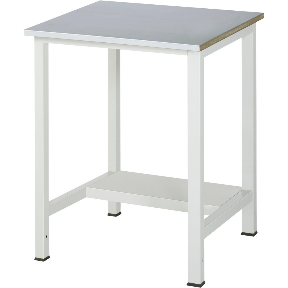 Číslo obrázka výrobku 1: Pracovný stôl RAU 900 s odkladacím dnom, hĺbka 320 mm, v × š × h 825 × 750 × 800 mm, pracovná doska s povrchom z oceľového plechu