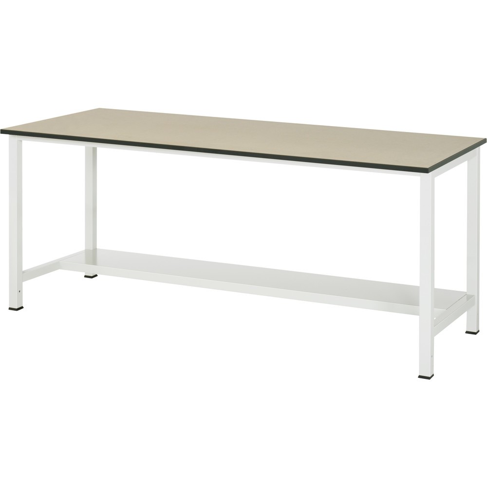Číslo obrázka výrobku 1: Pracovný stôl RAU 900 s odkladacím dnom, hĺbka 320 mm, v × š × h 825 × 2 500 × 800 mm, pracovná doska z MDF