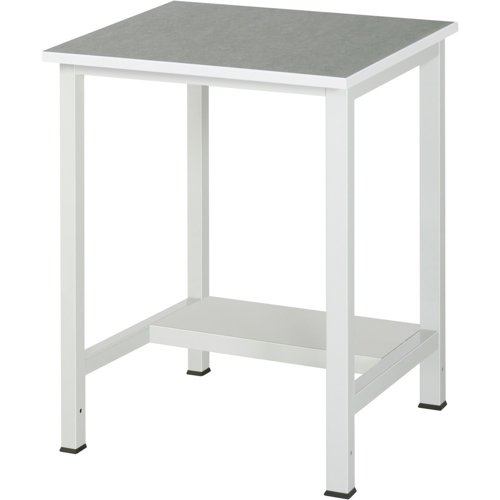 Číslo obrázka výrobku 1: Pracovný stôl RAU 900 s odkladacím dnom, hĺbka 320 mm, v × š × h 825 × 750 × 800 mm, pracovná doska s univerzálnym/linoleovým povrchom