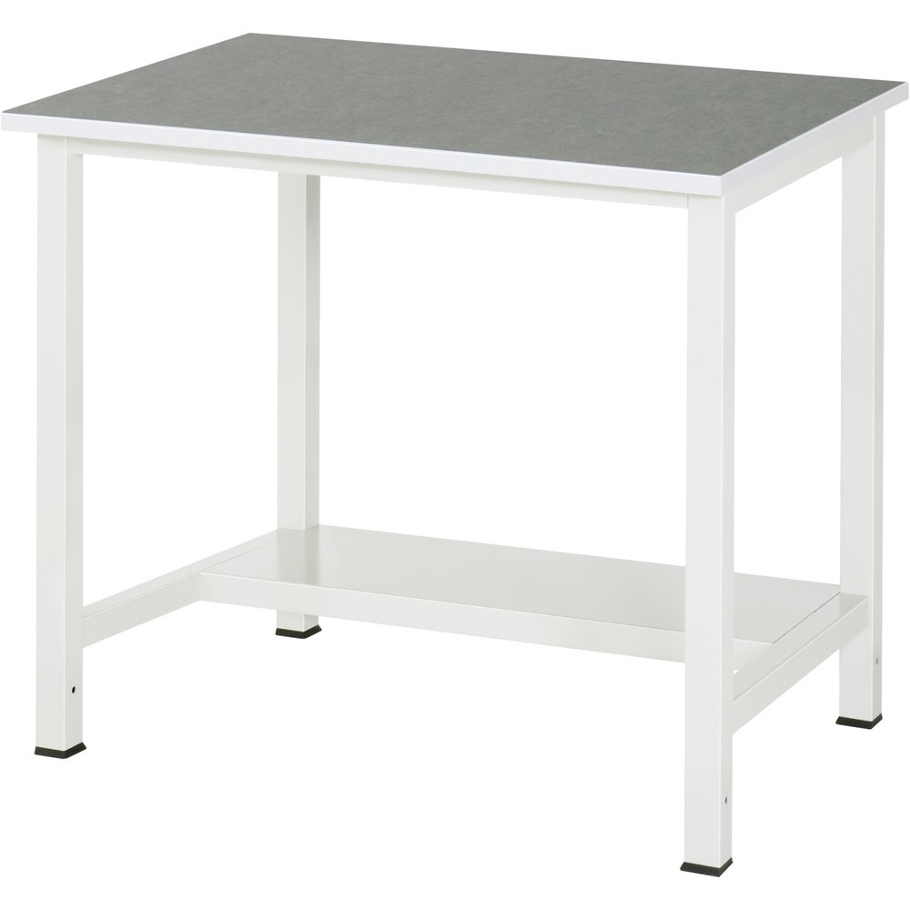 Číslo obrázka výrobku 1: Pracovný stôl RAU 900 s odkladacím dnom, hĺbka 320 mm, v × š × h 825 × 1 000 × 800 mm, pracovná doska s univerzálnym/linoleovým povrchom