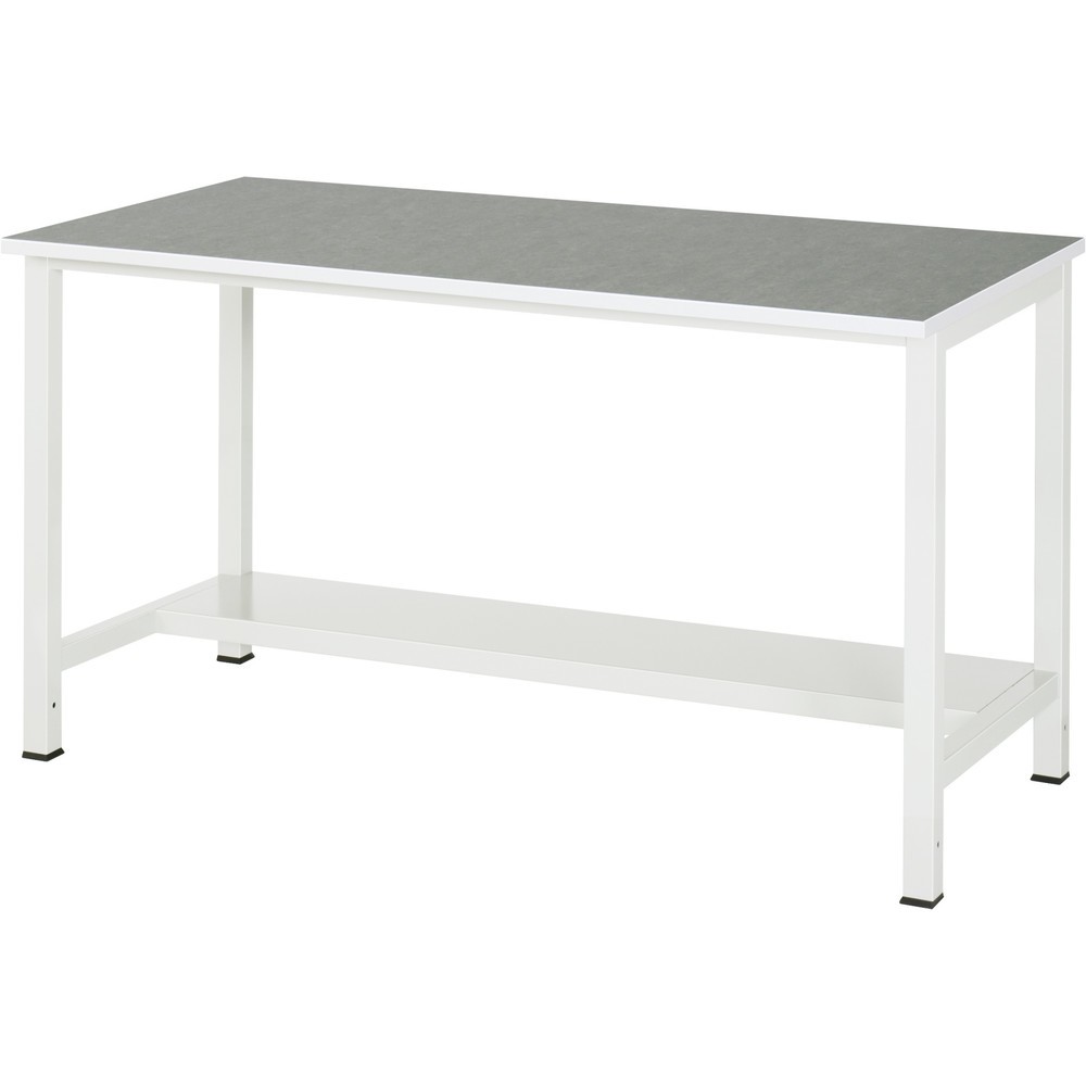 Číslo obrázka výrobku 1: Pracovný stôl RAU 900 s odkladacím dnom, hĺbka 320 mm, v × š × h 825 × 1 500 × 800 mm, pracovná doska s univerzálnym/linoleovým povrchom