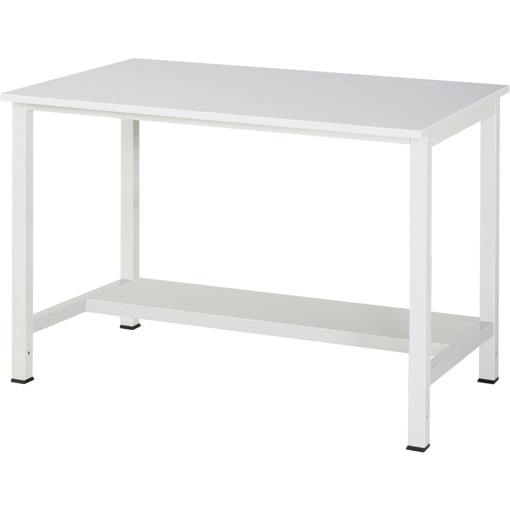 Číslo obrázka výrobku 1: Pracovný stôl RAU 900 s odkladacím dnom, hĺbka 320 mm, v × š × h 825 × 1 250 × 800 mm, pracovná doska s melamínovým povrchom