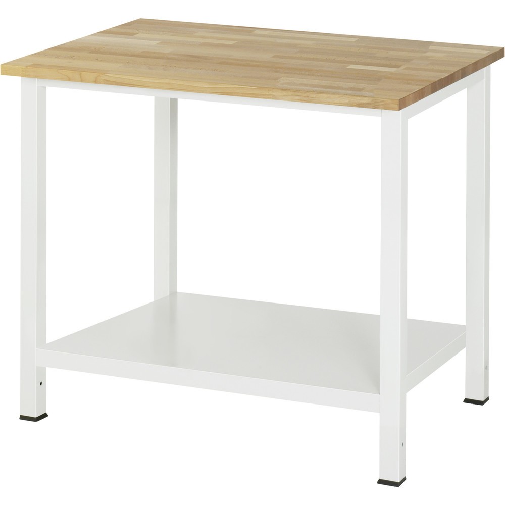Číslo obrázka výrobku 1: Pracovný stôl RAU 900 s odkladacím dnom, hĺbka 650 mm, v × š × h 825 × 1 000 × 800 mm, pracovná doska z bukového masívu