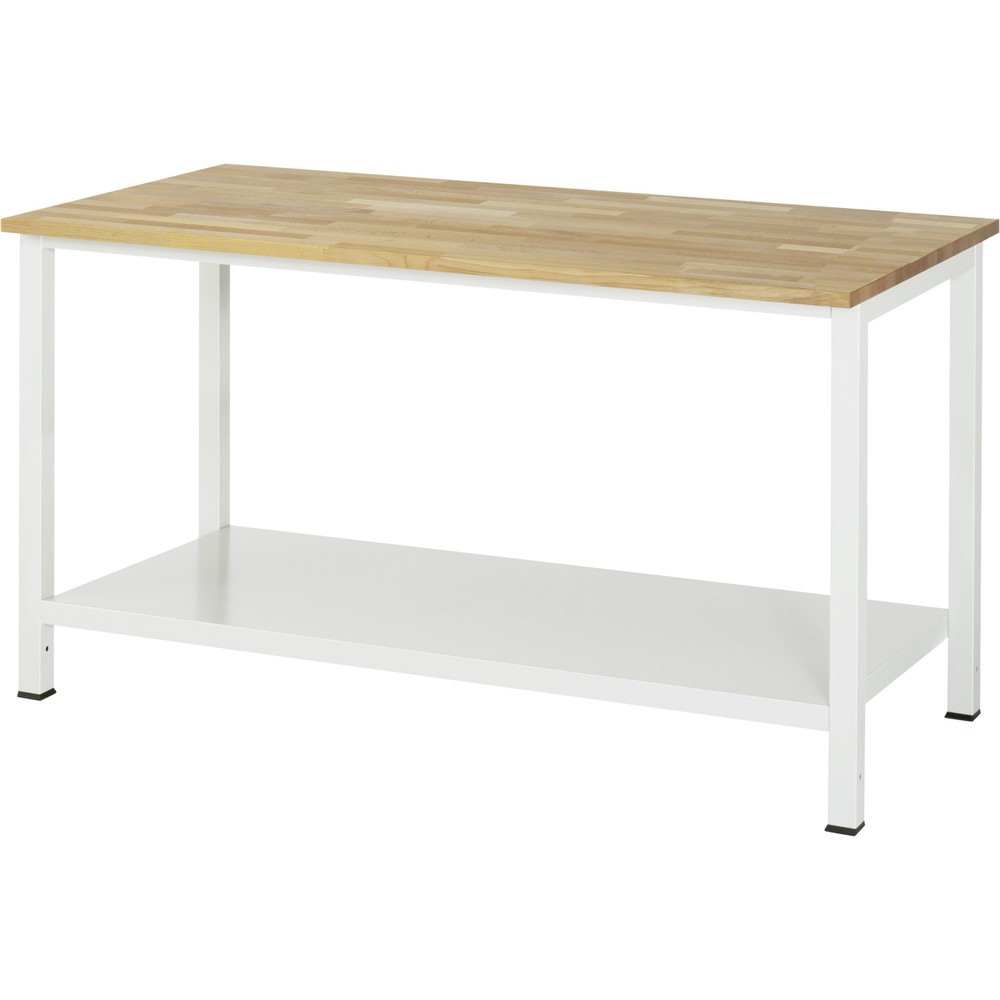 Číslo obrázka výrobku 1: Pracovný stôl RAU 900 s odkladacím dnom, hĺbka 650 mm, v × š × h 825 × 1 500 × 800 mm, pracovná doska z bukového masívu