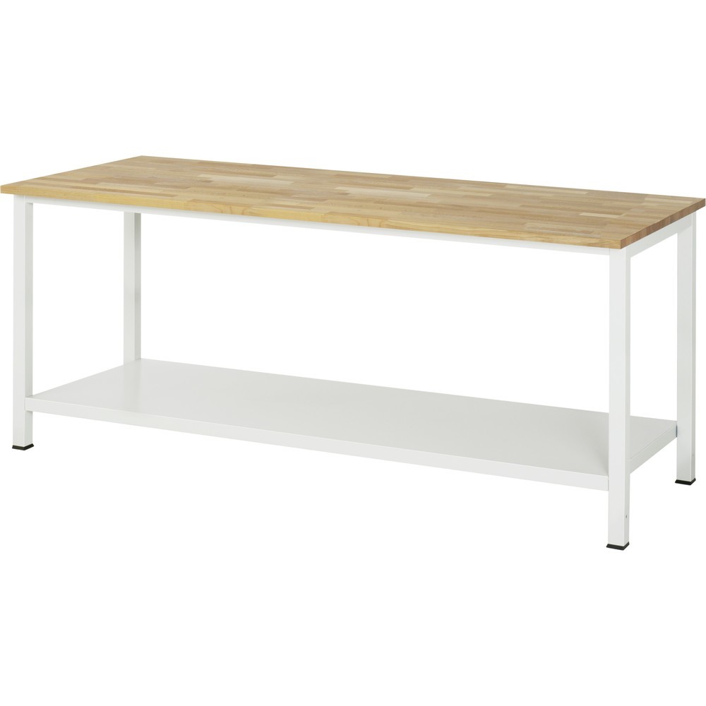 Číslo obrázka výrobku 1: Pracovný stôl RAU 900 s odkladacím dnom, hĺbka 650 mm, v × š × h 825 × 2 500 × 800 mm, pracovná doska z bukového masívu