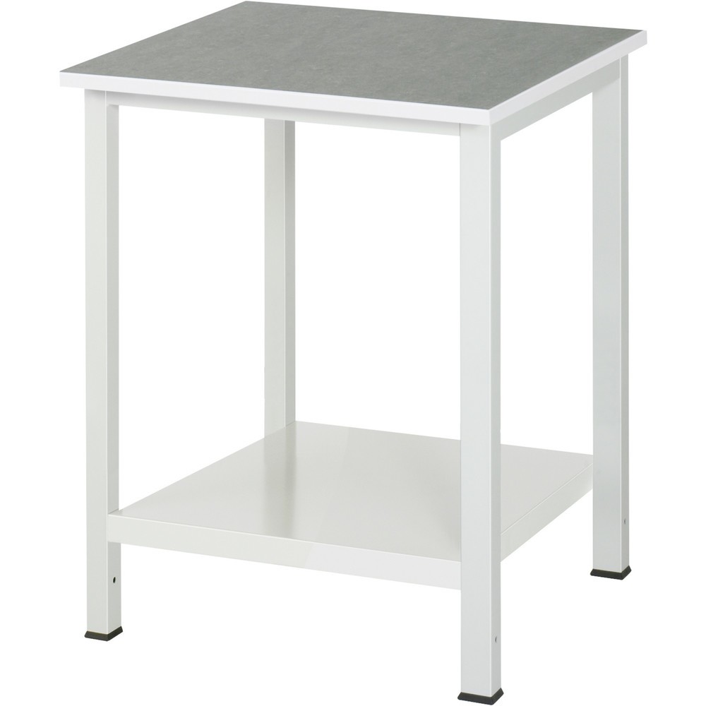 Číslo obrázka výrobku 1: Pracovný stôl RAU 900 s odkladacím dnom, hĺbka 650 mm, v × š × h 825 × 750 × 800 mm, pracovná doska s univerzálnym/linoleovým povrchom