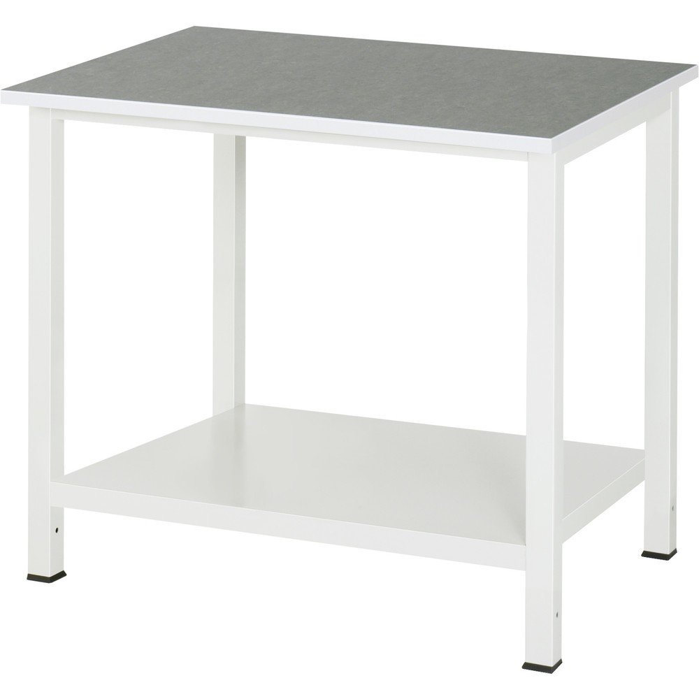 Číslo obrázka výrobku 1: Pracovný stôl RAU 900 s odkladacím dnom, hĺbka 650 mm, v × š × h 825 × 1 000 × 800 mm, pracovná doska s univerzálnym/linoleovým povrchom