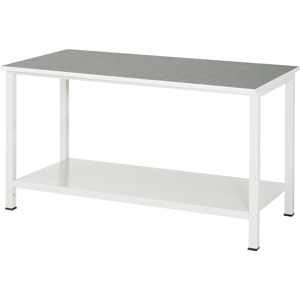 Číslo obrázka výrobku 1: Pracovný stôl RAU 900 s odkladacím dnom, hĺbka 650 mm, v × š × h 825 × 1 500 × 800 mm, pracovná doska s univerzálnym/linoleovým povrchom