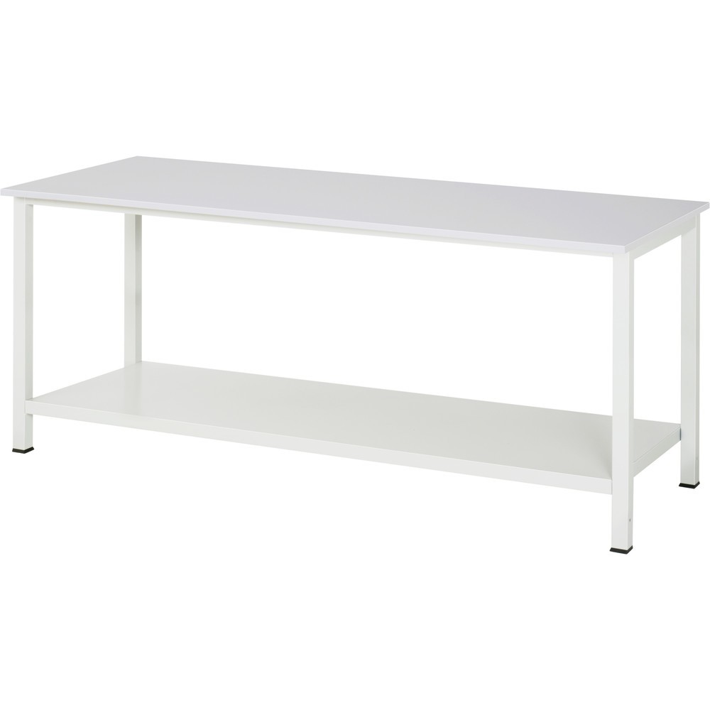 Číslo obrázka výrobku 1: Pracovný stôl RAU 900 s odkladacím dnom, hĺbka 650 mm, v × š × h 825 × 2 500 × 800 mm, pracovná doska s melamínovým povrchom