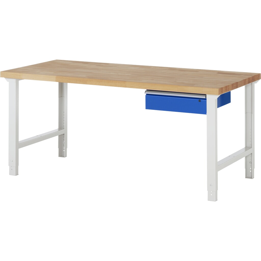 Obrázok výrobku: Pracovný stôl RAU série 7 000, v × š × h 790 – 1 140 × 2 000 × 900 mm, s 1 zásuvkou vpravo