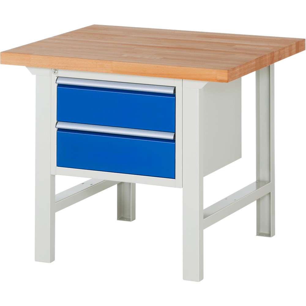 Číslo obrázka výrobku 1: Pracovný stôl RAU série 7000, počet kontajnerov: 1, v × š × h 840 × 1 000 × 900 mm, 2 zásuv. s 90 % vysunutím, 2 × 180 mm