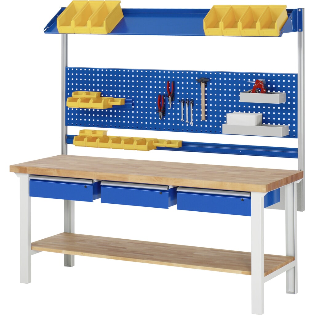 Pracovný stôl RAU série 7000, v × š × h 840 × 2 000 × 700 mm, 3 zásuv. 3 × 150 mm, nosnosť zásuv. 50 kg Číslo obrázka výrobku 5: Pracovný stôl RAU série 7000, v × š × h 840 × 2 000 × 700 mm, 3 zásuv. 3 × 150 mm, nosnosť zásuv. 50 kg