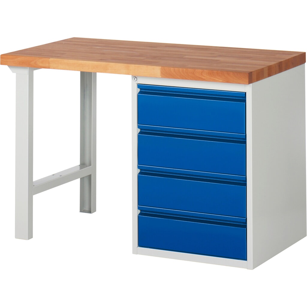 Pracovný stôl RAU série 7000, počet kontajnerov: 1, v × š × h 890 × 1 250 × 700 mm, 4 zásuv. s 90 % vysunutím, 4 × 180 mm, nosnosť zásuv. 100 kg Číslo obrázka výrobku 1: Pracovný stôl RAU série 7000, počet kontajnerov: 1, v × š × h 890 × 1 250 × 700 mm, 4 zásuv. s 90 % vysunutím, 4 × 180 mm, nosnosť zásuv. 100 kg