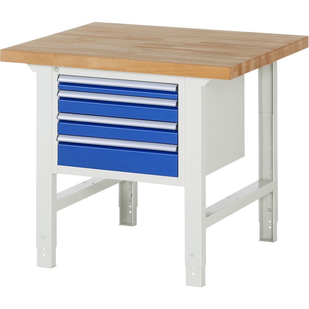 Pracovný stôl RAU série 7000, počet kontajnerov: 1, v × š × h 790 – 1 140 × 1 000 × 900 mm, 4 zásuv. s 90 % vysunutím, 1 × 60, 2 × 90, 1 × 120 mm Číslo obrázka výrobku 1: Pracovný stôl RAU série 7000, počet kontajnerov: 1, v × š × h 790 – 1 140 × 1 000 × 900 mm, 4 zásuv. s 90 % vysunutím, 1 × 60, 2 × 90, 1 × 120 mm