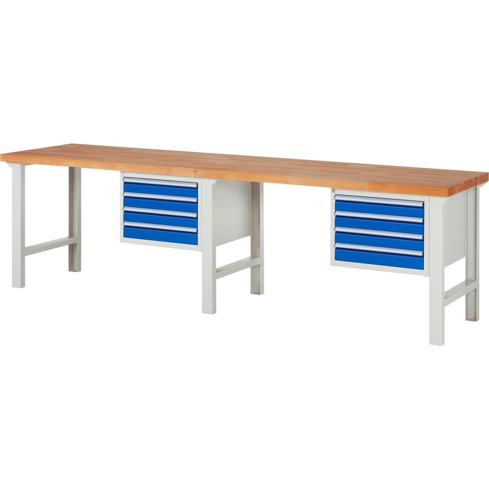 Pracovný stôl RAU série 7000, počet kontajnerov: 2, v × š × h 840 × 3 000 × 700 mm, 8 zásuv. s 100 % vysunutím, 8 × 90 mm, nosnosť zásuv. 100 kg Číslo obrázka výrobku 1: Pracovný stôl RAU série 7000, počet kontajnerov: 2, v × š × h 840 × 3 000 × 700 mm, 8 zásuv. s 100 % vysunutím, 8 × 90 mm, nosnosť zásuv. 100 kg
