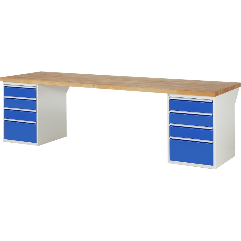 Pracovný stôl RAU série 7000, počet kontajnerov: 2, v × š × h 840 × 3 000 × 900 mm, 8 zásuv. s 90 % vysunutím, 6 × 150 mm, 2 × 270 mm Číslo obrázka výrobku 1: Pracovný stôl RAU série 7000, počet kontajnerov: 2, v × š × h 840 × 3 000 × 900 mm, 8 zásuv. s 90 % vysunutím, 6 × 150 mm, 2 × 270 mm