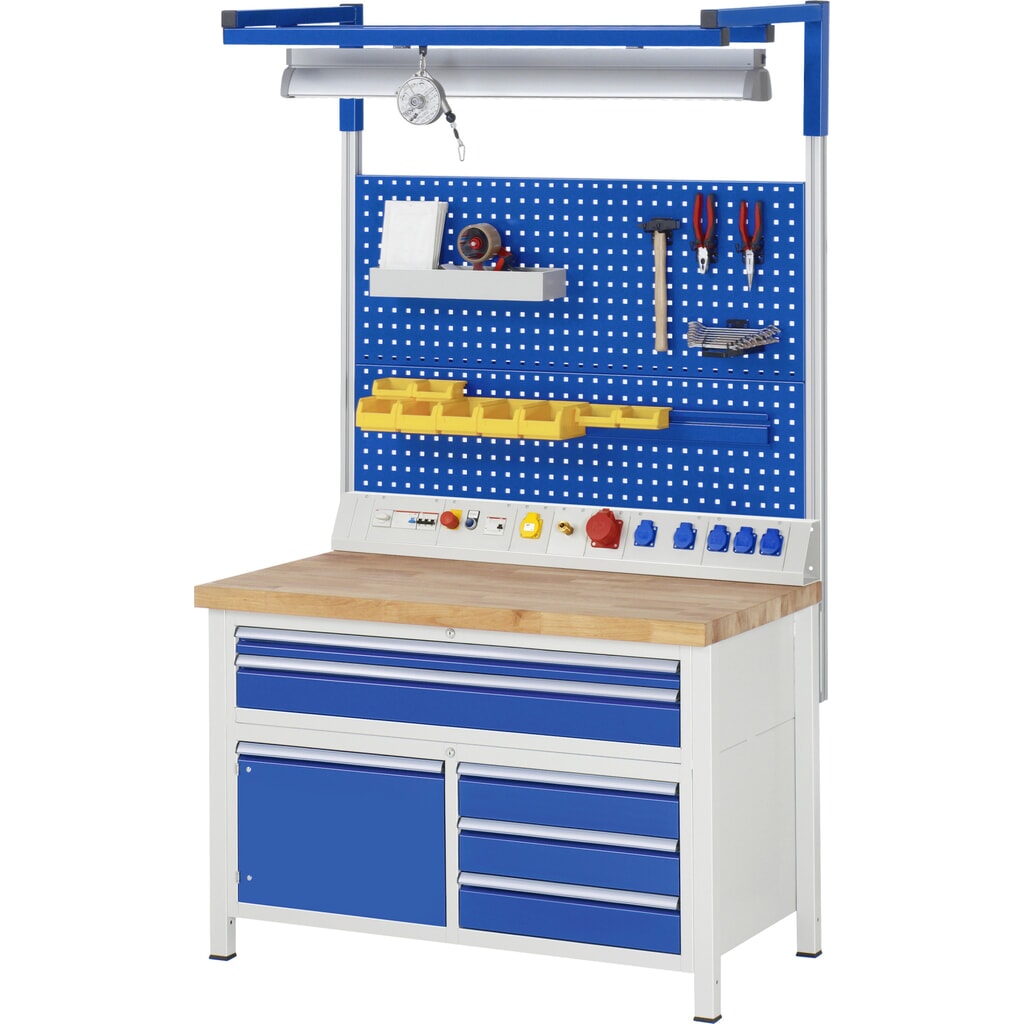Pracovný stôl RAU série 8000, 1 trojitý kontajner, v × š × h 840 – 1 040 × 1 250 × 700 mm, 7 L + 2 XXL zásuv., s 90 % vysunutím Číslo obrázka výrobku 7: Pracovný stôl RAU série 8000, 1 trojitý kontajner, v × š × h 840 – 1 040 × 1 250 × 700 mm, 7 L + 2 XXL zásuv., s 90 % vysunutím