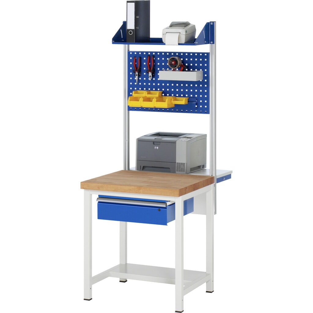 Pracovný stôl RAU série 8000, v × š × h 840 × 750 × 700 mm, 1 zásuvka, 1 odkladacie dno, hĺbka 320 mm Číslo obrázka výrobku 5: Pracovný stôl RAU série 8000, v × š × h 840 × 750 × 700 mm, 1 zásuvka, 1 odkladacie dno, hĺbka 320 mm