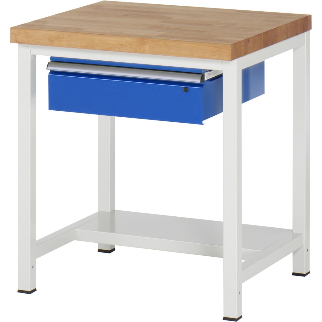 Číslo obrázka výrobku 1: Pracovný stôl RAU série 8000, v × š × h 840 × 750 × 700 mm, 1 zásuvka, 1 odkladacie dno, hĺbka 320 mm