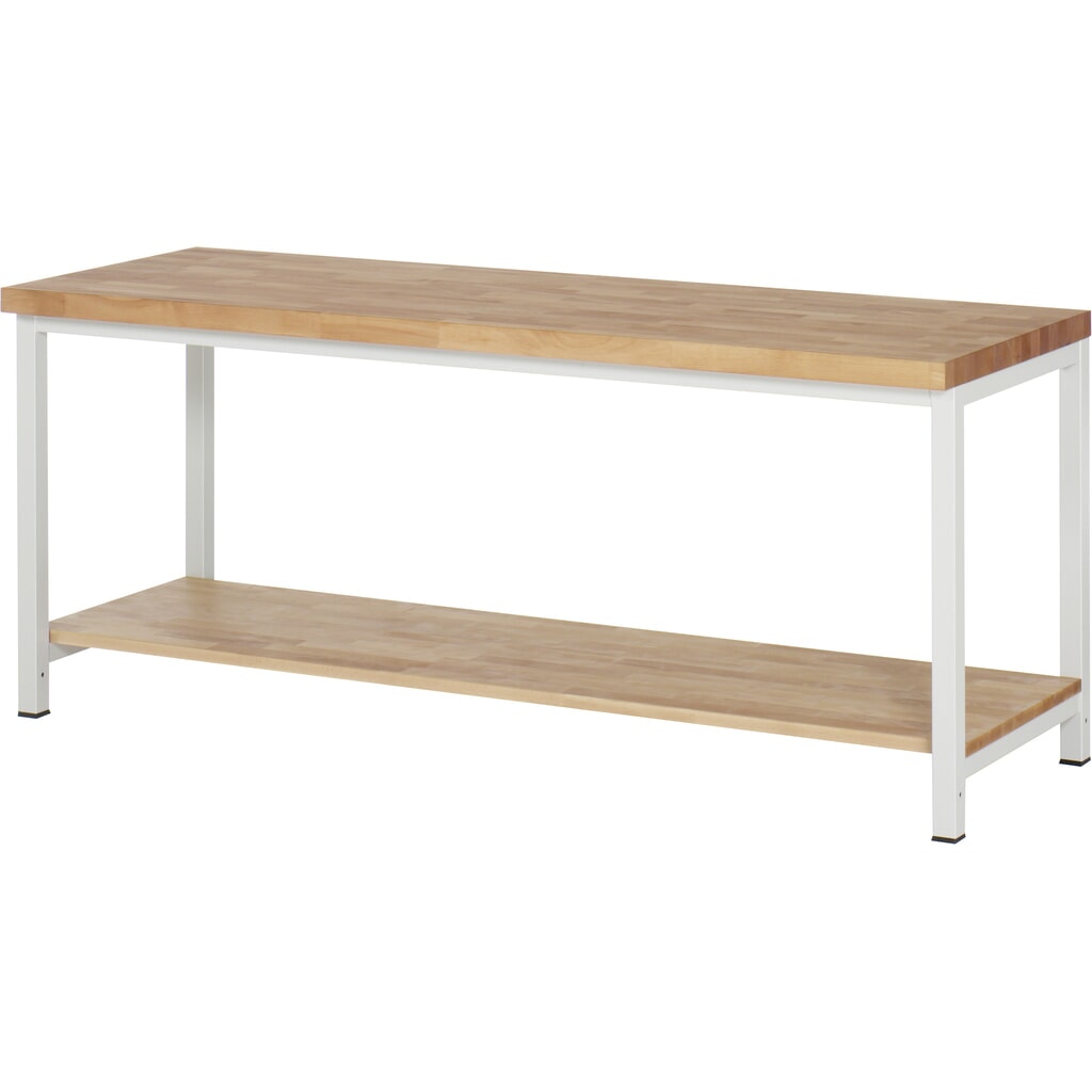 Číslo obrázka výrobku 1: Pracovný stôl RAU série 8000, v × š × h 840 – 1 040 × 2 000 × 700 mm, s dolným odkladacím dnom