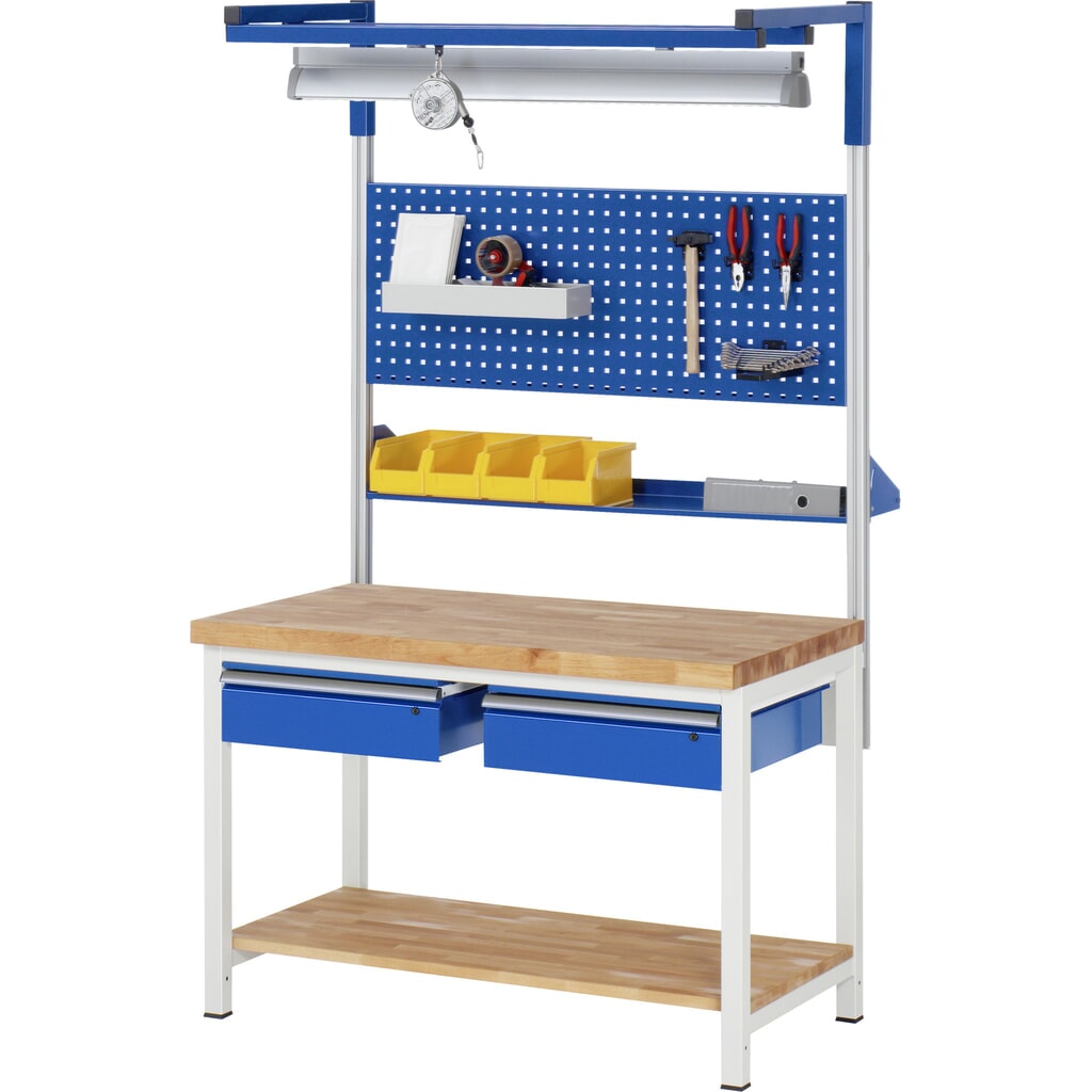 Pracovný stôl RAU série 8000, v × š × h 840 × 1 250 × 700 mm, 2 zásuv., 1 odkladacie dno, hĺbka 650 mm Číslo obrázka výrobku 5: Pracovný stôl RAU série 8000, v × š × h 840 × 1 250 × 700 mm, 2 zásuv., 1 odkladacie dno, hĺbka 650 mm