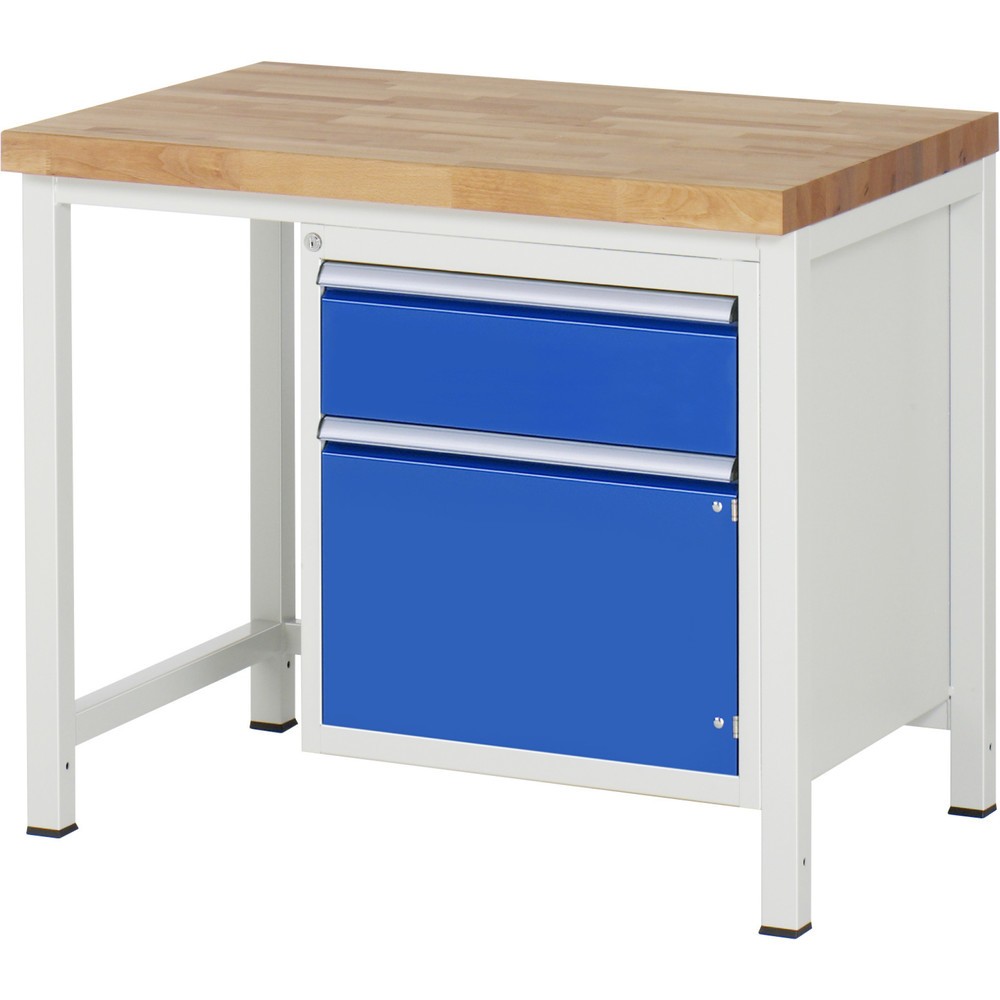 Číslo obrázka výrobku 1: Pracovný stôl RAU série 8000, 1 krídlové dvere, v × š × h 840 – 1 040 × 1 000 × 700 mm, 1 zásuvka