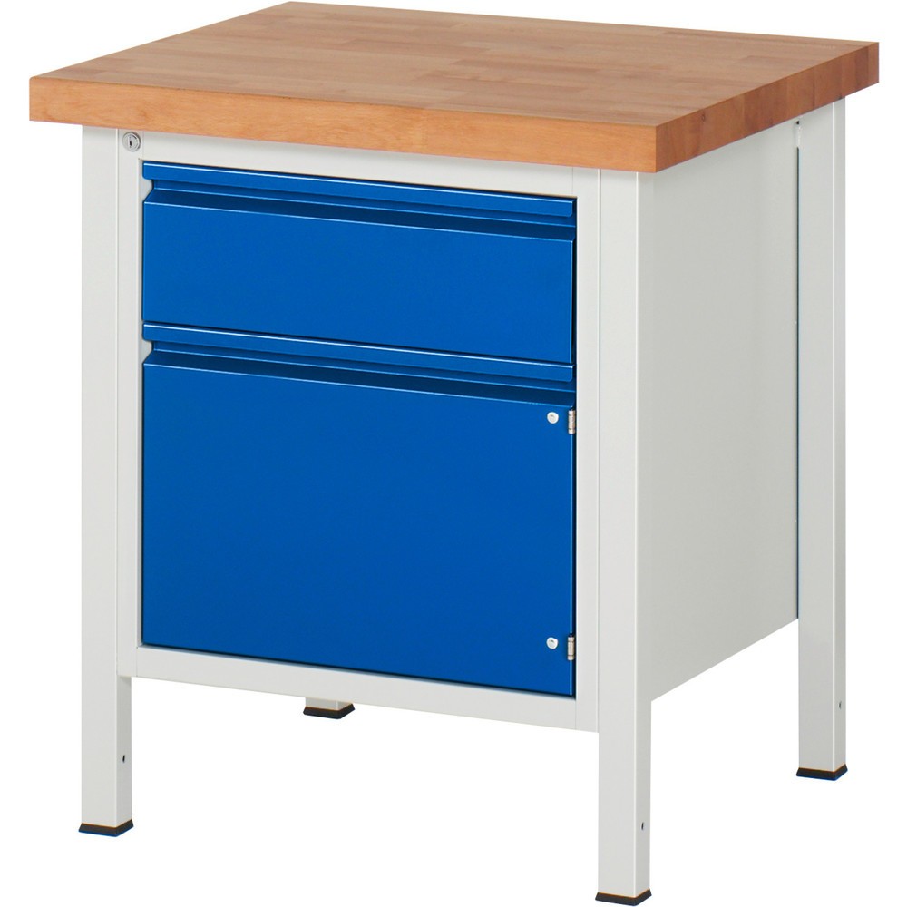Číslo obrázka výrobku 1: Pracovný stôl RAU série 8000, 1 krídlové dvere, v × š × h 840 – 1 040 × 750 × 700 mm, 1 zásuvka