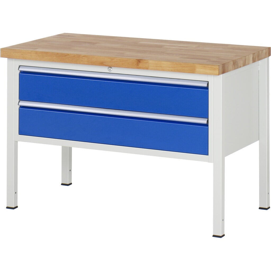 Pracovný stôl RAU série 8000, v × š × h 840 – 1 040 × 1 250 × 700 mm, 2 zásuv. s 90 % vysunutím, 2 × 180 mm, nosnosť zásuv. 50 kg Číslo obrázka výrobku 1: Pracovný stôl RAU série 8000, v × š × h 840 – 1 040 × 1 250 × 700 mm, 2 zásuv. s 90 % vysunutím, 2 × 180 mm, nosnosť zásuv. 50 kg