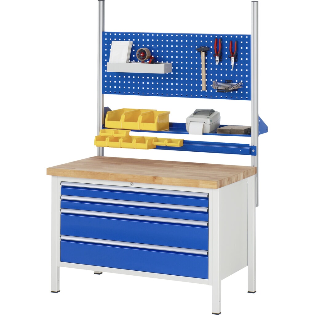 Pracovný stôl RAU série 8000, v × š × h 840 × 1 250 × 700 mm, 4 zásuv. s 90 % vysunutím, 1 × 60, 2 × 90, 1 × 120 mm, nosnosť zásuv. 50 kg Číslo obrázka výrobku 5: Pracovný stôl RAU série 8000, v × š × h 840 × 1 250 × 700 mm, 4 zásuv. s 90 % vysunutím, 1 × 60, 2 × 90, 1 × 120 mm, nosnosť zásuv. 50 kg