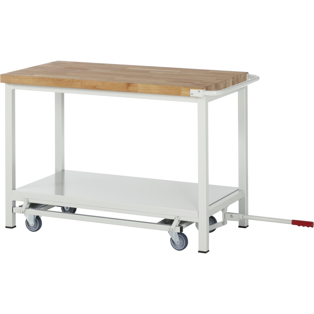 Pracovný stôl RAU série 8000, so znížiteľným podvozkom, počet dvojitých kontajnerov: 1, v × š × h 880 × 1 250 × 700 mm, 4 zásuv. s 90 % vysunutím, 1 polica Číslo obrázka výrobku 7: Pracovný stôl RAU série 8000, so znížiteľným podvozkom, počet dvojitých kontajnerov: 1, v × š × h 880 × 1 250 × 700 mm, 4 zásuv. s 90 % vysunutím, 1 polica