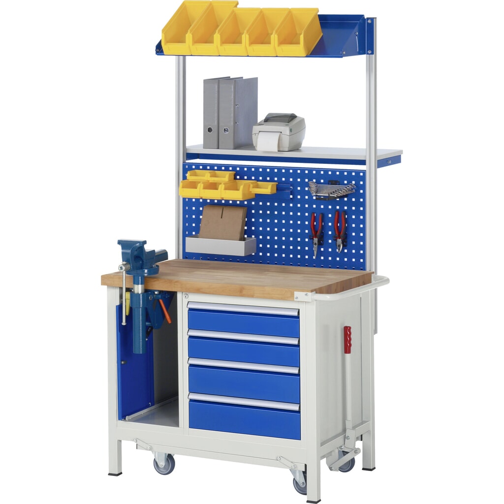 Pracovný stôl RAU série 8000 so znížiteľným podvozkom, počet kontajnerov: 2, v × š × h 880 × 1 000 × 700 mm, 5 zásuv., 2 × 90 mm, 3 × 120 mm Číslo obrázka výrobku 14: Pracovný stôl RAU série 8000 so znížiteľným podvozkom, počet kontajnerov: 2, v × š × h 880 × 1 000 × 700 mm, 5 zásuv., 2 × 90 mm, 3 × 120 mm