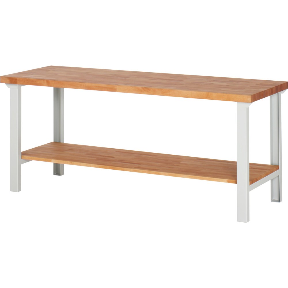 Číslo obrázka výrobku 1: Pracovný stôl Steinbock®, s policou, V x Š x H 840 x 2 000 x 700 mm, RAL 7035