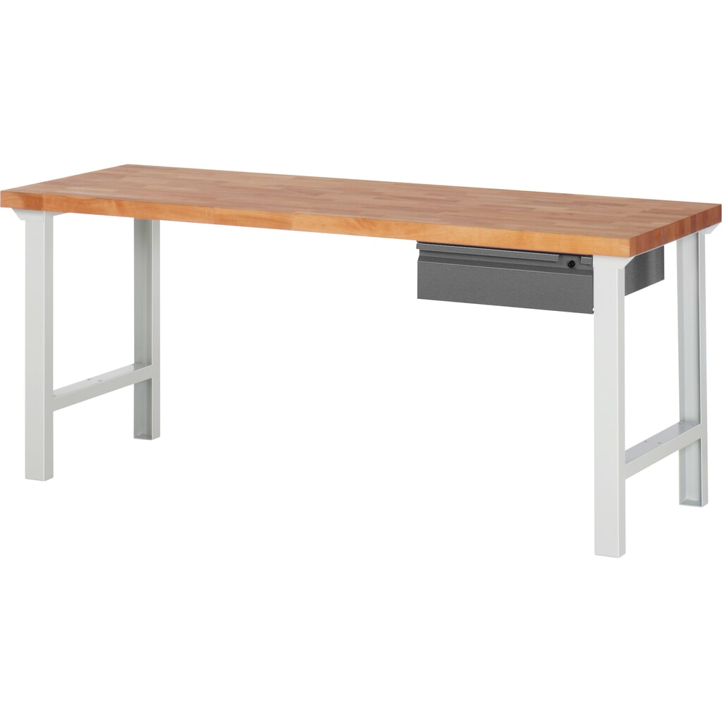 Pracovný stôl Steinbock® so zásuvkou, V x Š x H 840 x 2 000 x 700 mm, RAL 7035/7016 Obrázok výrobku: Pracovný stôl Steinbock® so zásuvkou, V x Š x H 840 x 2 000 x 700 mm, RAL 7035/7016