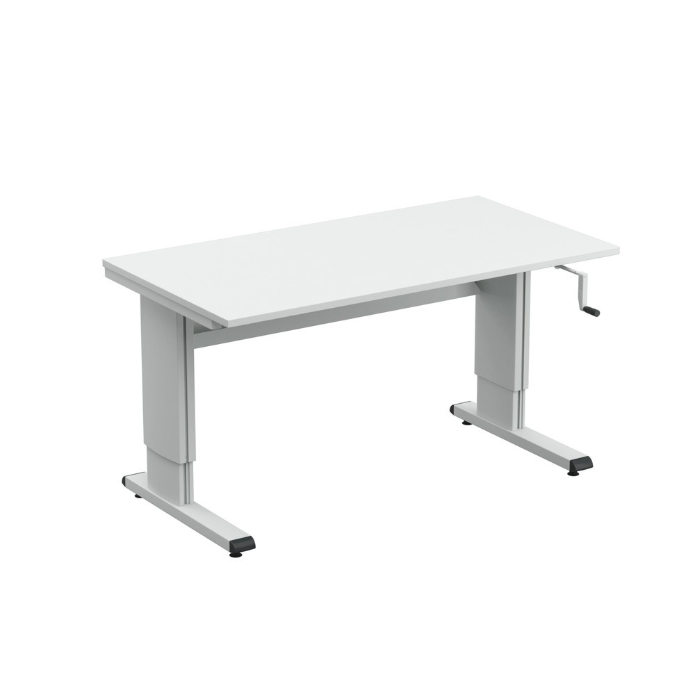 Obrázok výrobku: Pracovný stôl TRESTON, typ WB, výškovo nastaviteľný, kľuka, Š x H 1 500 x 800 mm