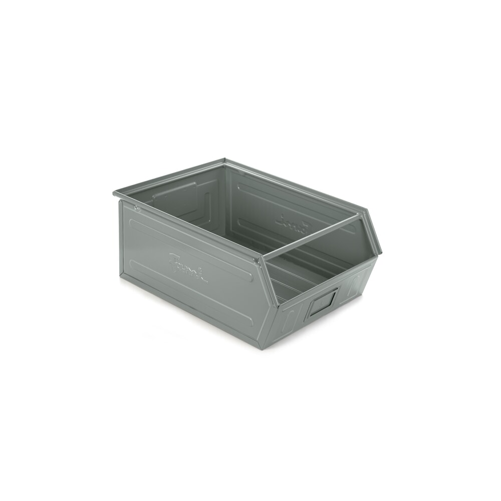 Číslo obrázka výrobku 1: Súprava prehľadných skladovacích boxov z oceľového plechu, v × š × h 300 × 450 × 700 mm, sivá, 6 ks/balenie