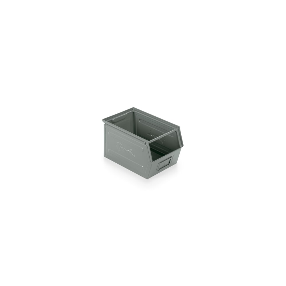 Číslo obrázka výrobku 1: Súprava prehľadných skladovacích boxov z oceľového plechu, v × š × h 200 × 200 × 350 mm, sivá, 8 ks/balenie