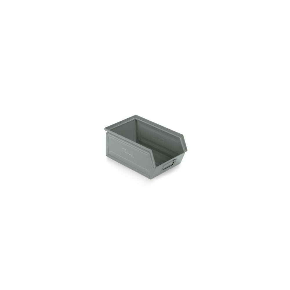 Číslo obrázka výrobku 1: Súprava prehľadných skladovacích boxov z oceľového plechu, v × š × h 145 × 200 × 350 mm, sivá, 10 ks/balenie