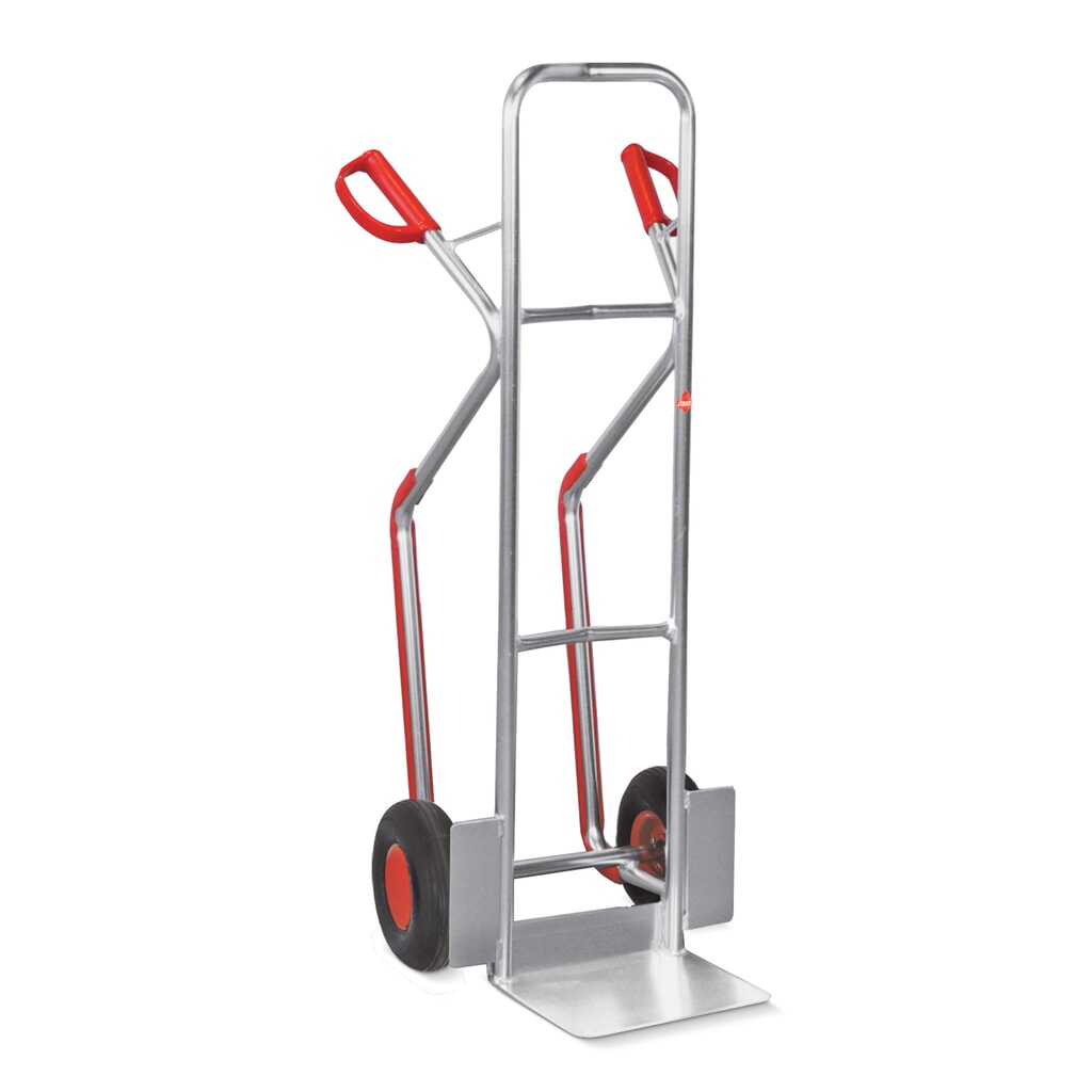 Obrázok výrobku: Prepravná rudla Ameise®, hliník, s klznými lyžinam, nosnosť 200 kg, ložná plocha š x h 320 x 250 mm, pneumatiky odolné proti defektu