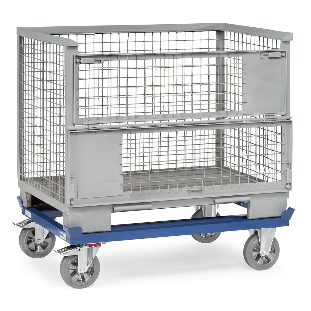 Prepravný podvozok fetra® so zvýšenými rohmi, nosnosť 1000 kg, pre palety 1200 x 1000 mm, elastické celogumové pneumatiky Číslo obrázka výrobku 2: Prepravný podvozok fetra® so zvýšenými rohmi, nosnosť 1000 kg, pre palety 1200 x 1000 mm, elastické celogumové pneumatiky