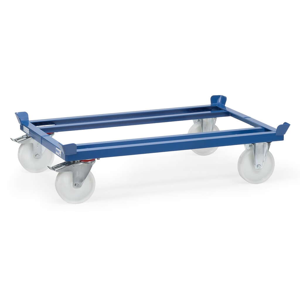 Obrázok výrobku: Prepravný podvozok fetra® so zvýšenými rohmi, nosnosť 1050 kg, pre palety 1200 x 800 mm, polyamidové pneumatiky
