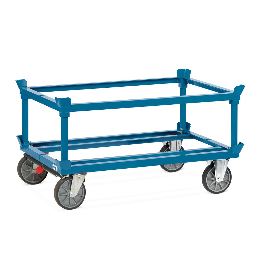 Číslo obrázka výrobku 3: Prepravný podvozok fetra® so zvýšenými rohmi, nosnosť 750 kg, pre palety 1200 x 800 mm, TPE pneumatiky, s centrálna brzda